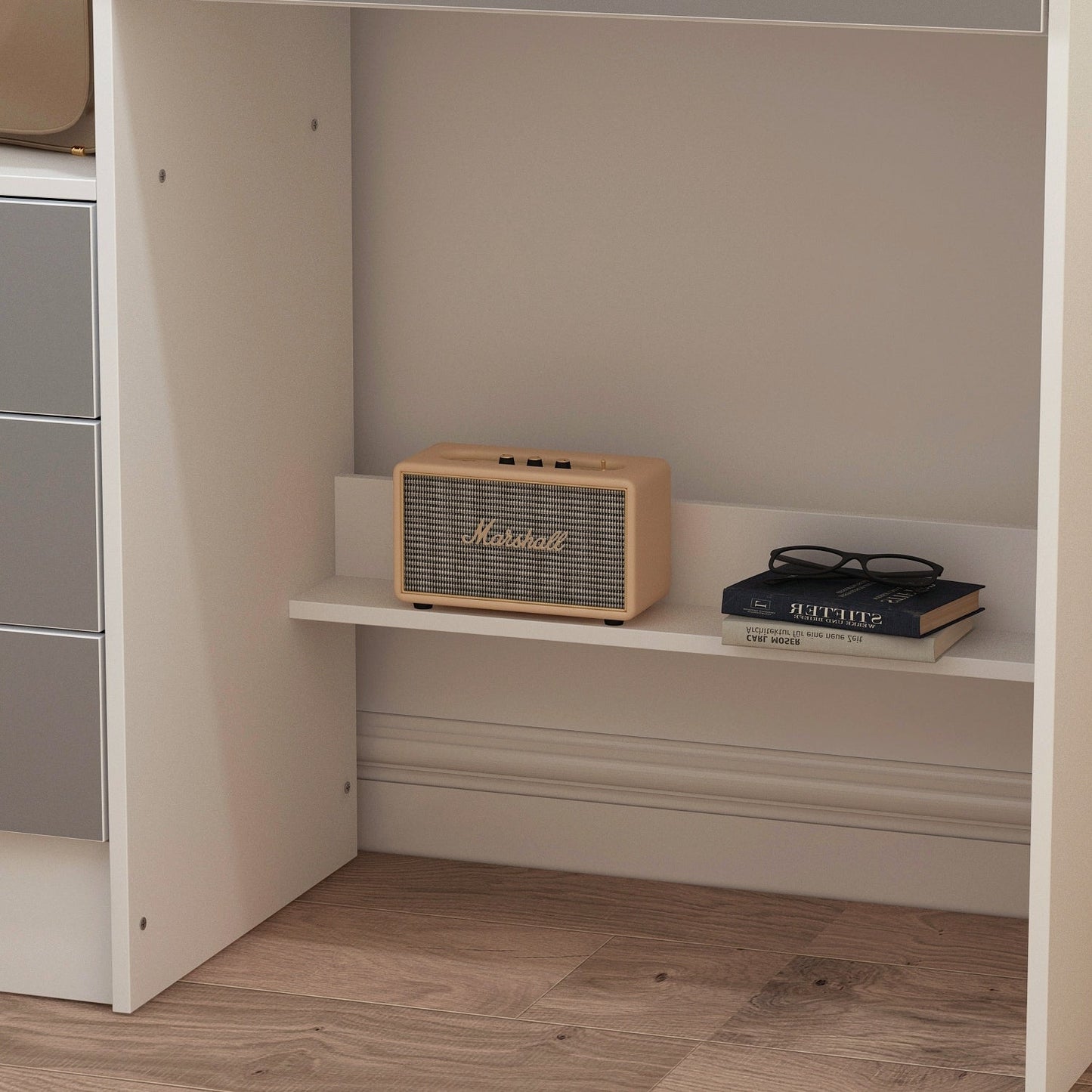 Ensemble coiffeuse avec miroir et tabouret