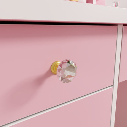 Ensemble coiffeuse avec lumière LED, miroir et tabouret