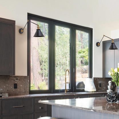 Ensemble de 2 appliques murales modernes à bras articulé réglable Malryn, à brancher ou à câblér