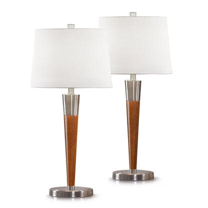 Lampes de table Manhattan 30 en bois dur (lot de 2)