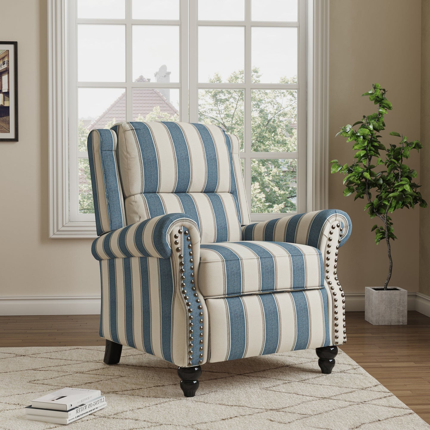 Fauteuils inclinables à dossier manuel avec garniture cloutée