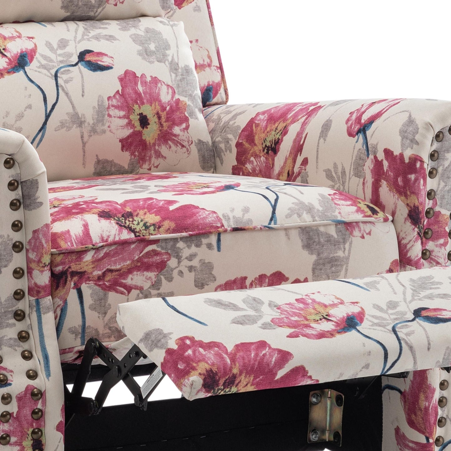 Fauteuils inclinables à dossier manuel avec garniture cloutée