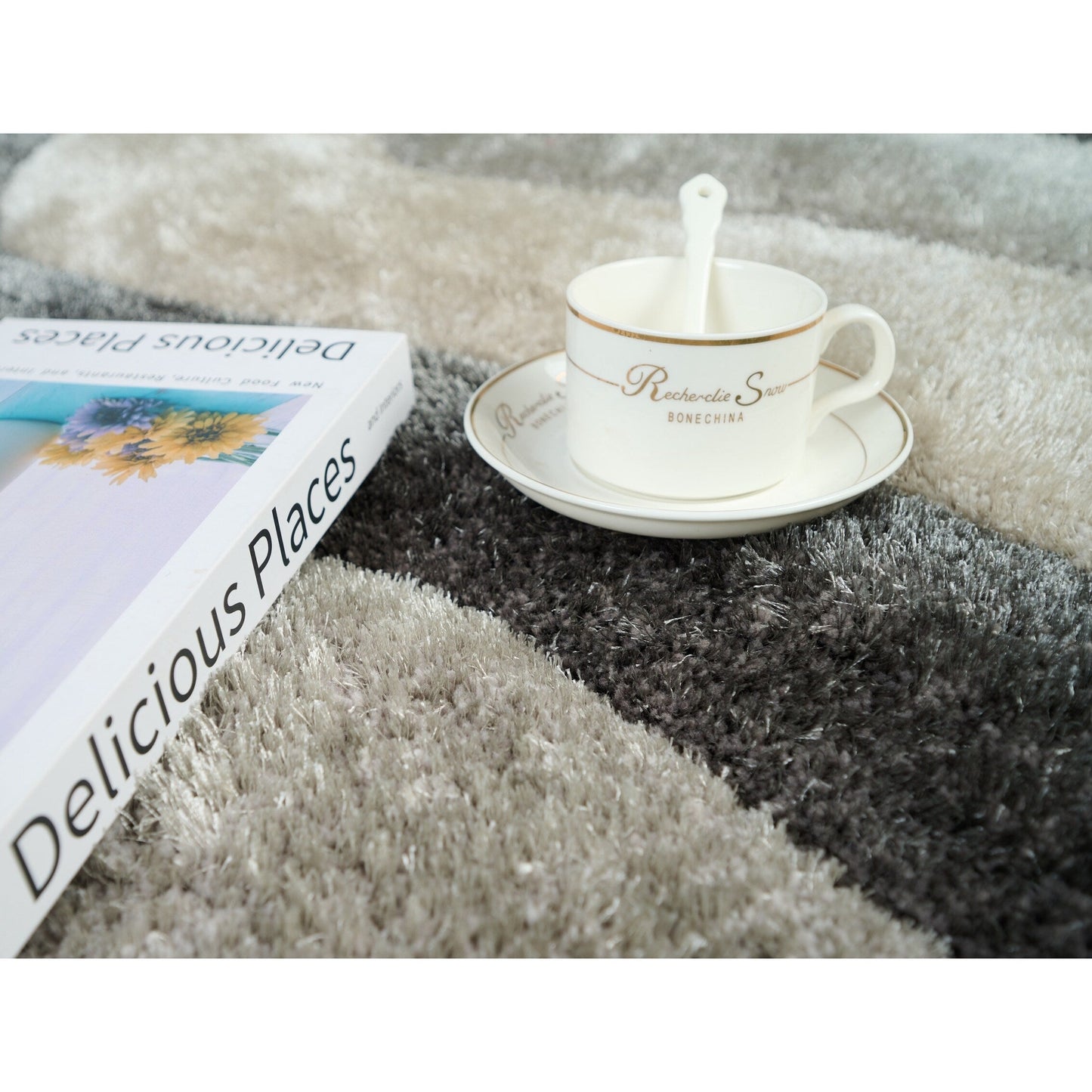 Tapis Mateos Shag à motif abstrait