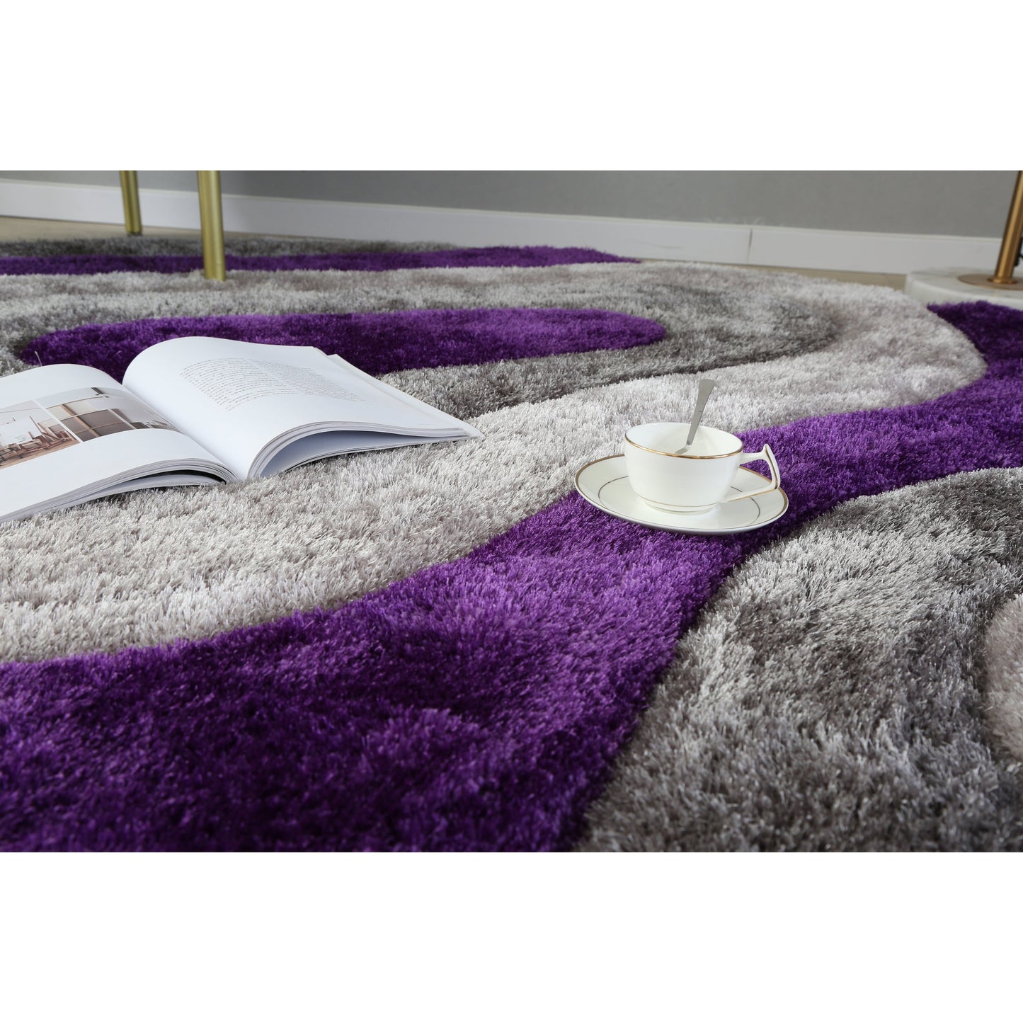 Tapis Mateos Shag à motif abstrait