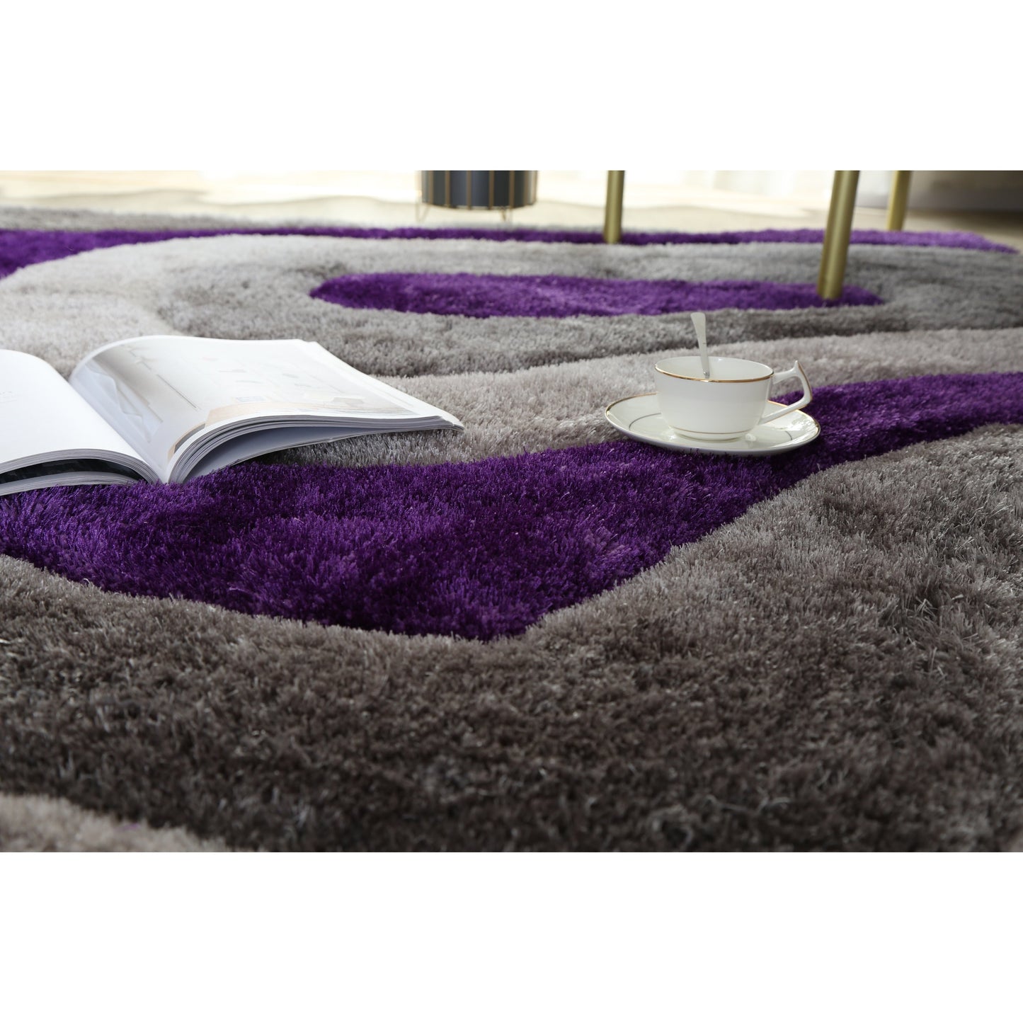 Tapis Mateos Shag à motif abstrait