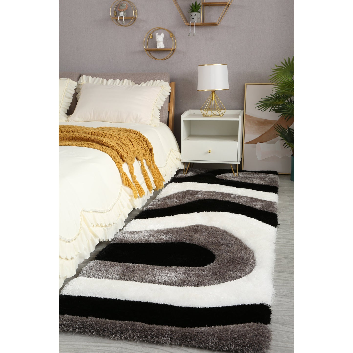 Tapis Mateos Shag à motif abstrait