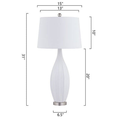 Lot de 2 lampes de table standard en porcelaine blanche (lot de 2)