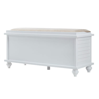 Banc de rangement à porte persienne avec coussin en velours Maybelle par iNSPIRE Q Classic