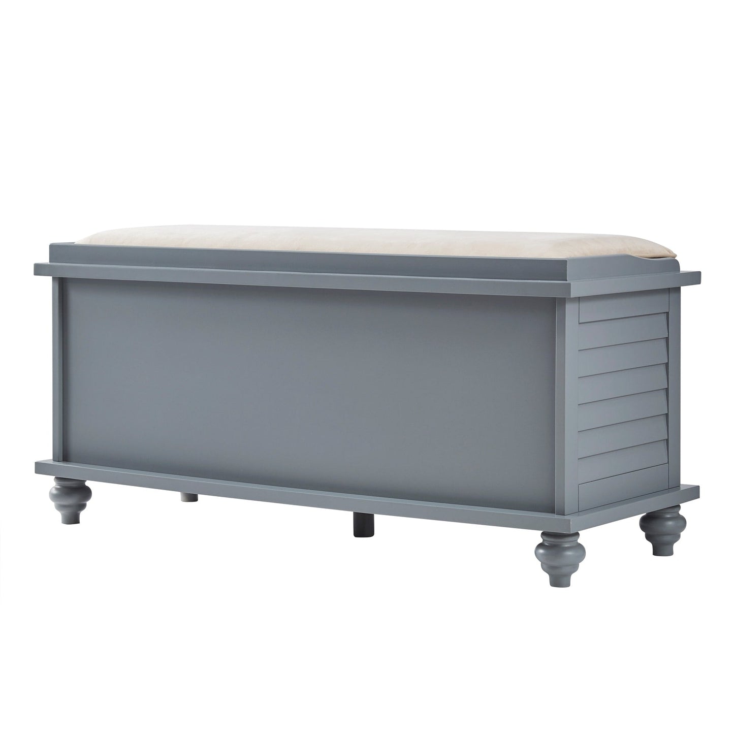 Banc de rangement à porte persienne avec coussin en velours Maybelle par iNSPIRE Q Classic