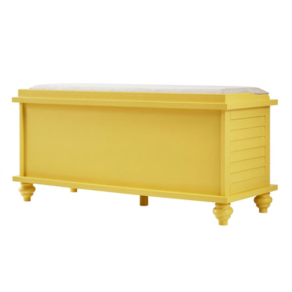 Banc de rangement à porte persienne avec coussin en velours Maybelle par iNSPIRE Q Classic