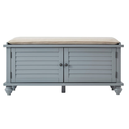 Banc de rangement à porte persienne avec coussin en velours Maybelle par iNSPIRE Q Classic