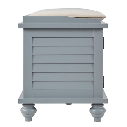 Banc de rangement à porte persienne avec coussin en velours Maybelle par iNSPIRE Q Classic