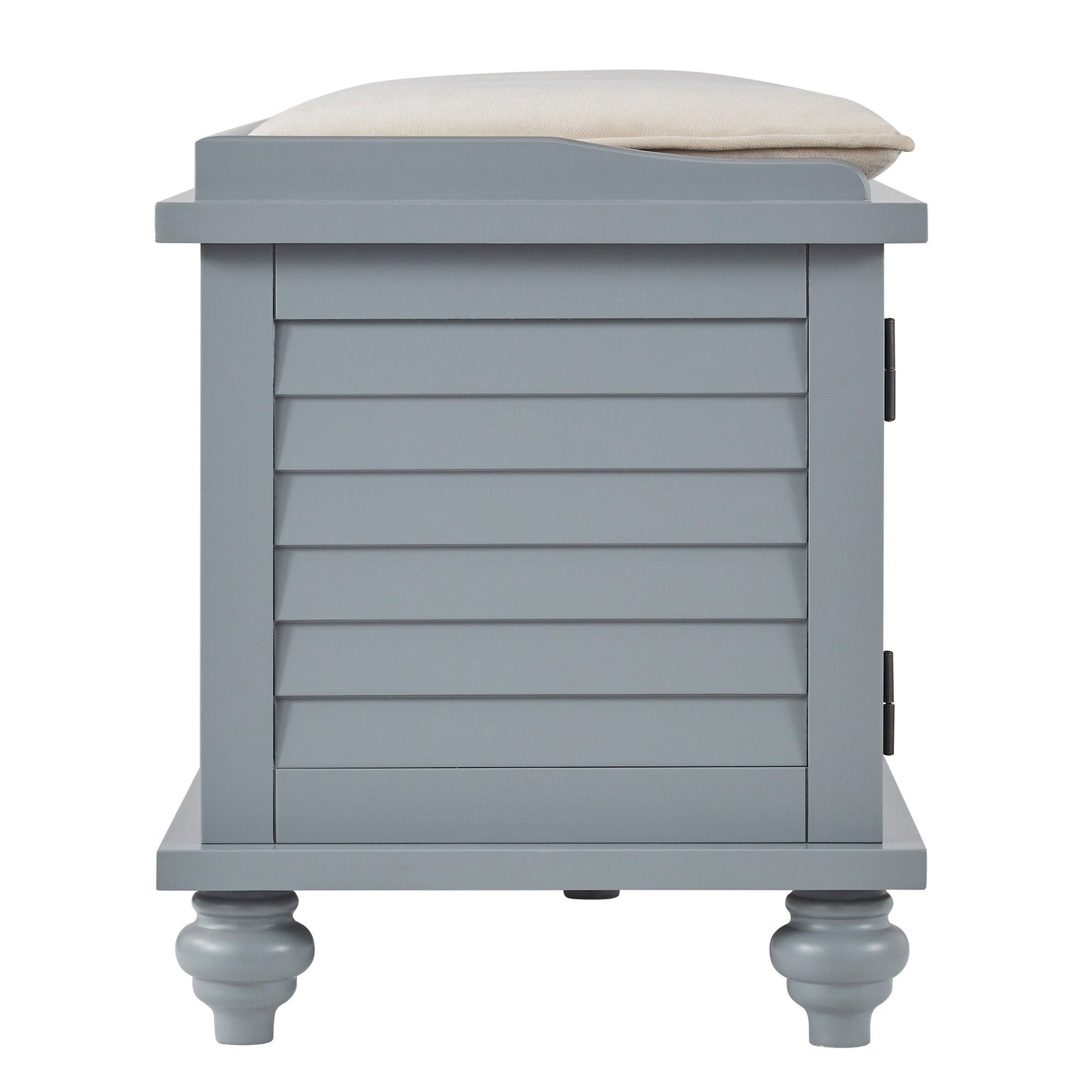Banc de rangement à porte persienne avec coussin en velours Maybelle par iNSPIRE Q Classic