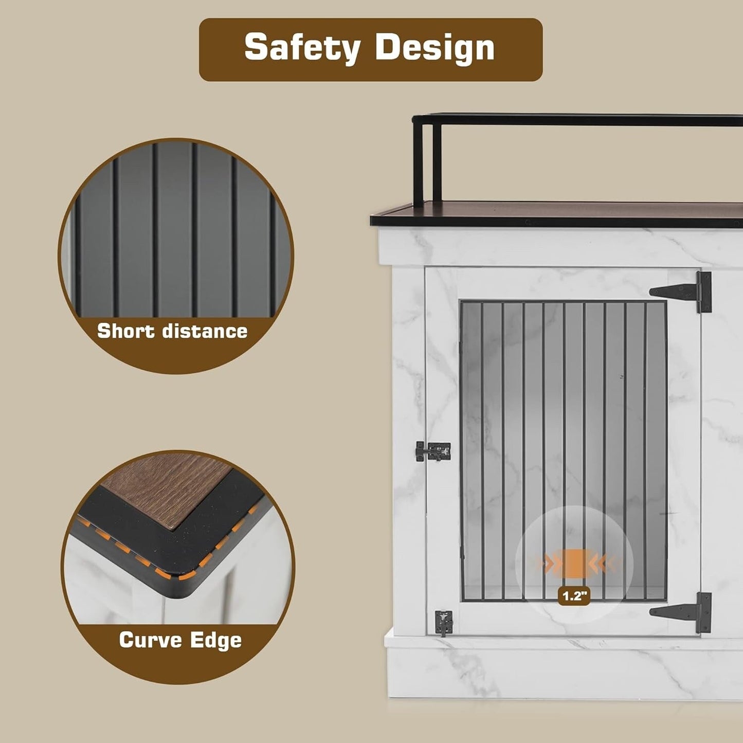 Meuble TV intégré pour grande cage à chien Mcombo, niche en bois avec double porte 1861