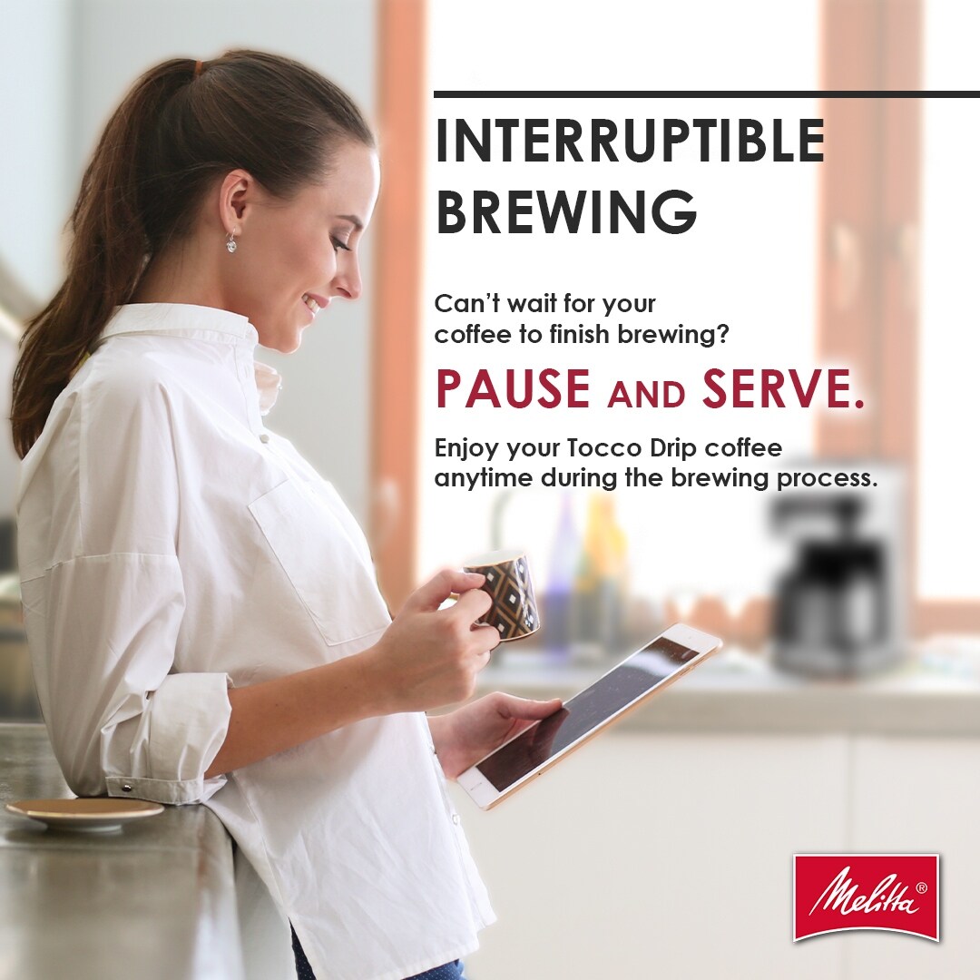 Cafetière à filtre Melitta Aroma Tocco 8 tasses avec carafe isotherme et écran tactile