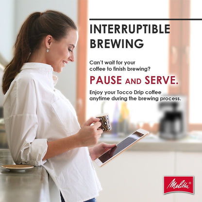 Cafetière à filtre Melitta Aroma Tocco 8 tasses avec carafe isotherme et écran tactile