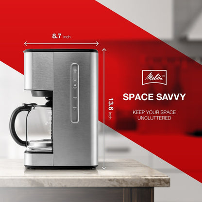 Cafetière à filtre Melitta Aroma Tocco Plus 12 tasses, chaude et glacée, avec carafe en verre et écran tactile