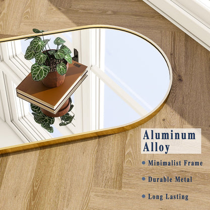 Miroir sur pied en métal arqué, miroir pleine longueur, miroir mural