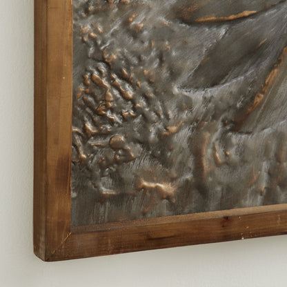 Décoration murale florale en métal représentant un tournesol avec détails en relief - Gris - Roche River Decor