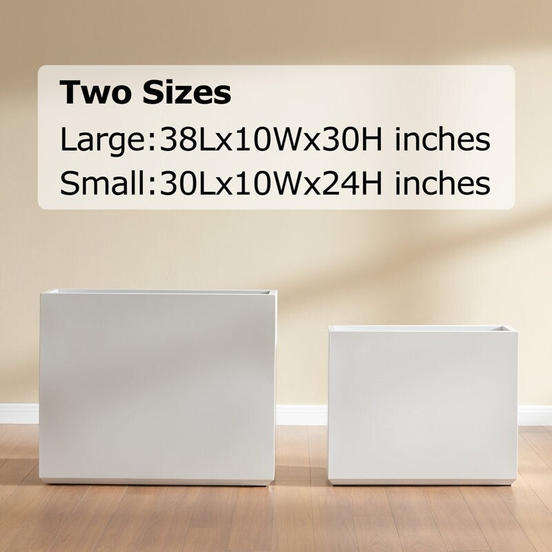 Jardinière métallique robuste pour plantes d'extérieur, 38 x 10 x 30 pouces (96,5 x 25,5 x 76 cm) avec séparateur en métal - 38 x 30 x 10