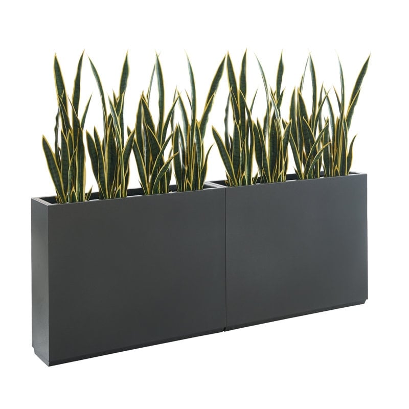 Jardinière métallique robuste pour plantes d'extérieur, 38 x 10 x 30 pouces (96,5 x 25,5 x 76 cm) avec séparateur en métal - 38 x 30 x 10