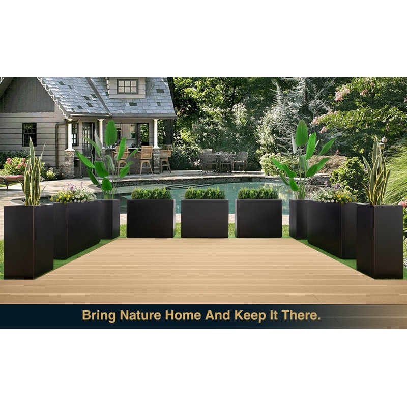 Jardinière métallique robuste pour plantes d'extérieur, 38 x 10 x 30 pouces (96,5 x 25,5 x 76 cm) avec séparateur en métal - 38 x 30 x 10