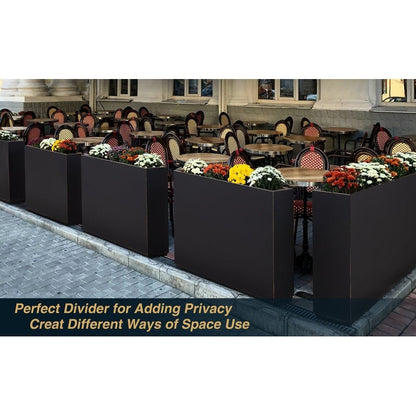 Jardinière métallique robuste pour plantes d'extérieur, 38 x 10 x 30 pouces (96,5 x 25,5 x 76 cm) avec séparateur en métal - 38 x 30 x 10