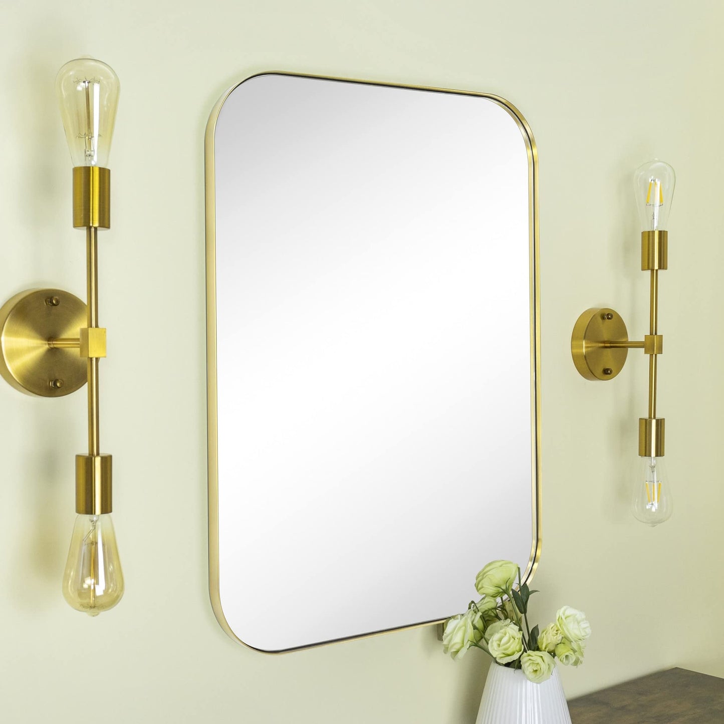 Miroirs muraux arrondis en métal style moderne chic du milieu du siècle TEHOME