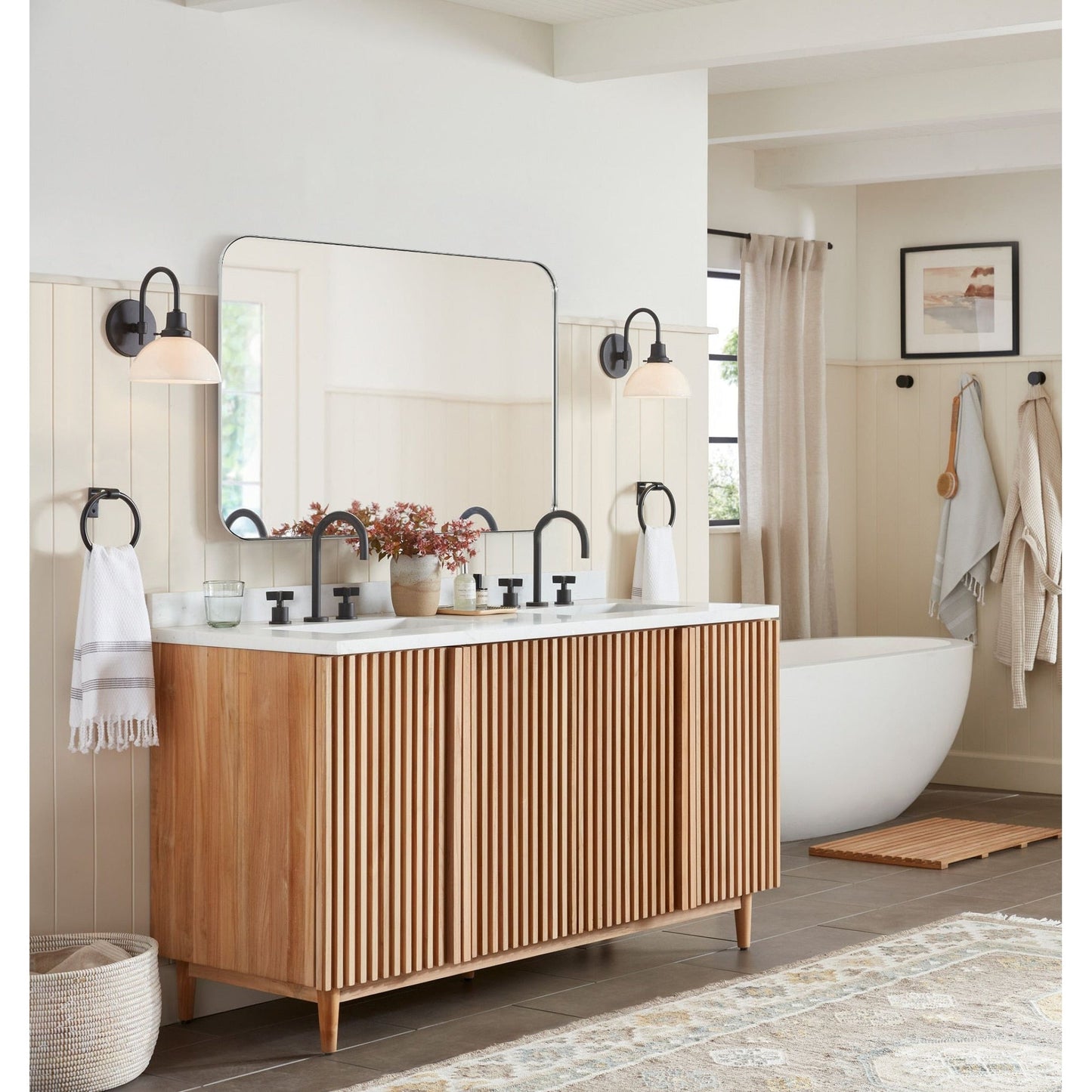 Miroirs muraux arrondis en métal style moderne chic du milieu du siècle TEHOME