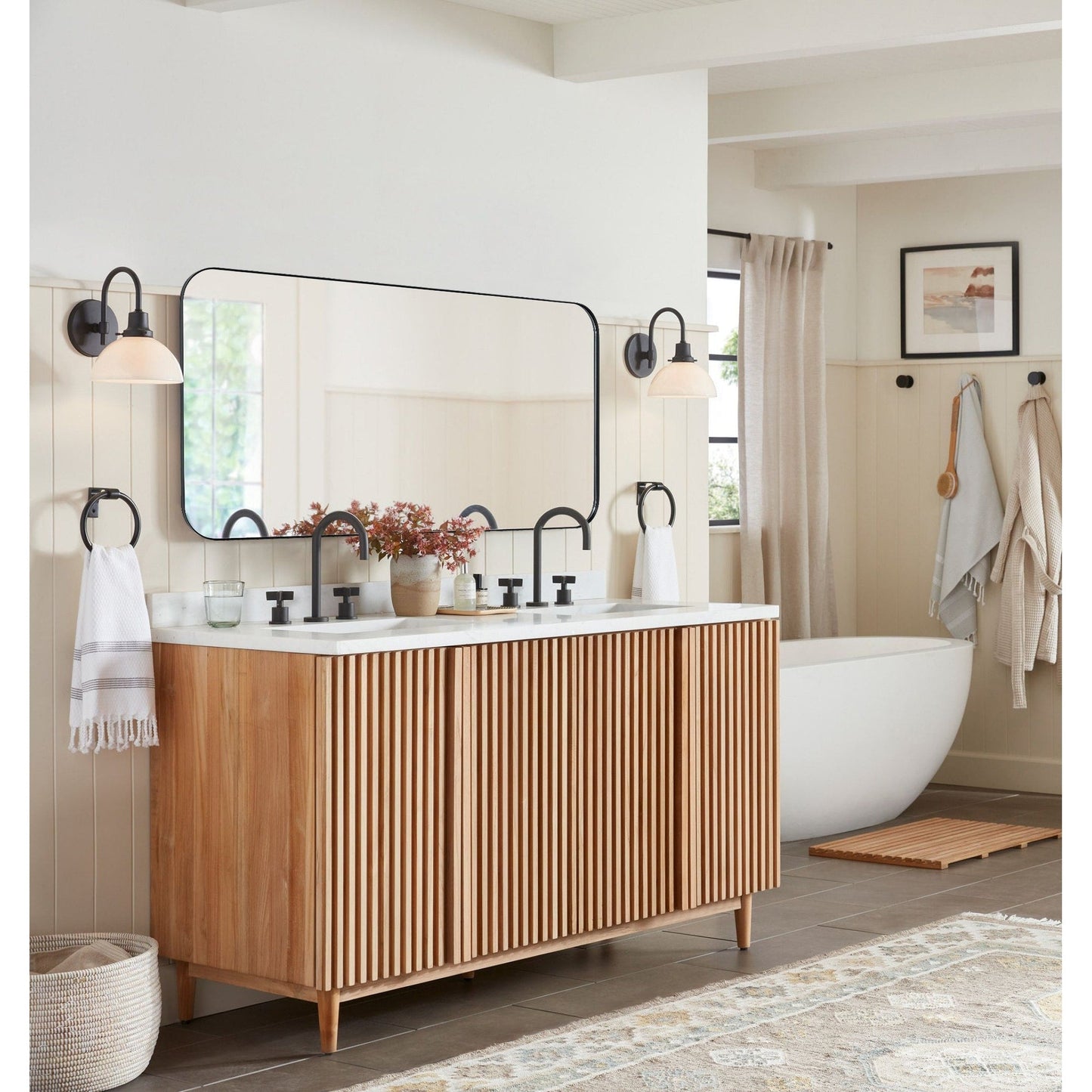 Miroirs muraux arrondis en métal style moderne chic du milieu du siècle TEHOME