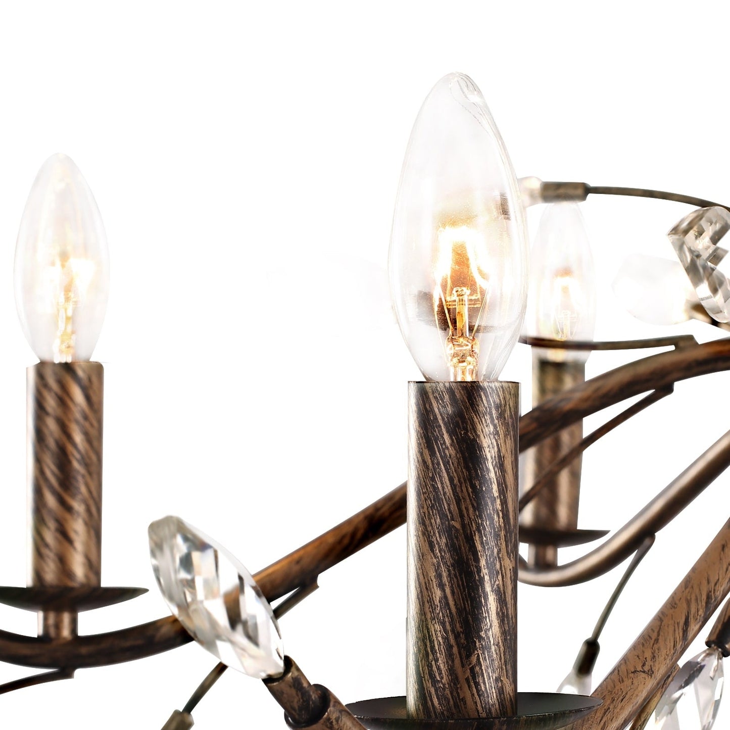 Lustre en cristal style bougie style rétro avec branches d'arbres
