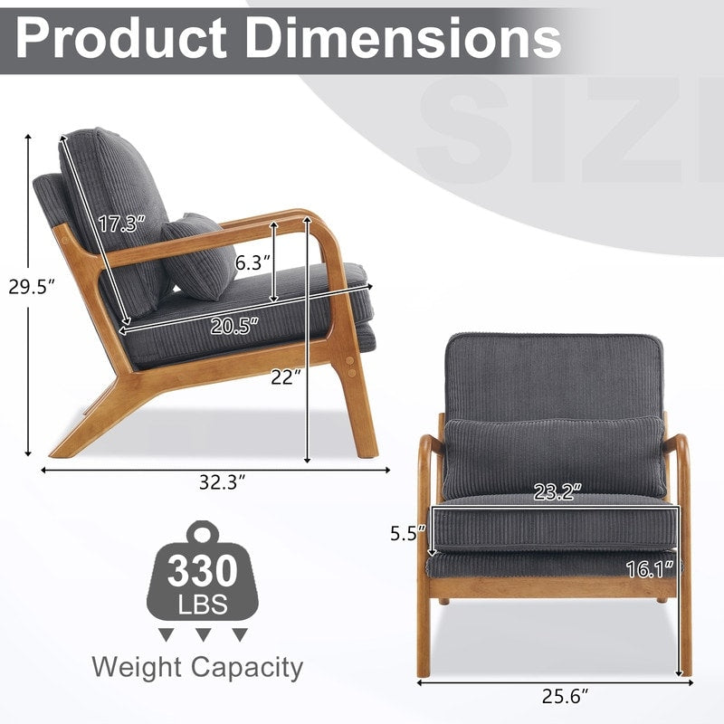 Fauteuil d'appoint rembourré de style moderne du milieu du siècle