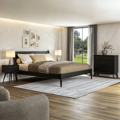 Lit à panneaux de style Mid-Century