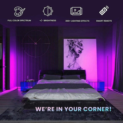 Lampadaire d'angle minimaliste RGB - Lot de 2