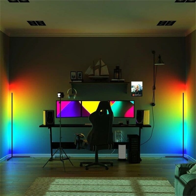Lampadaire d'angle minimaliste RGB - Lot de 2