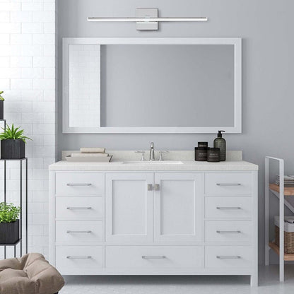 Applique murale linéaire minimaliste chromée à LED dimmable