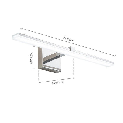 Applique murale linéaire minimaliste chromée à LED dimmable