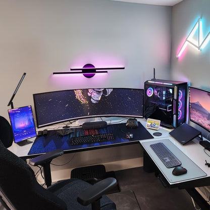 Applique murale minimaliste en métal linéaire à LED dimmable à 2 lumières