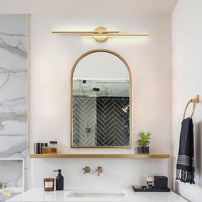 Applique murale minimaliste en métal linéaire à LED dimmable à 2 lumières