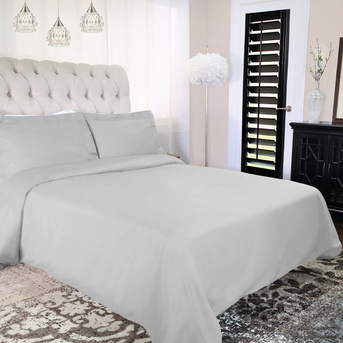 Housse de couette en percale de coton de qualité supérieure 300 fils