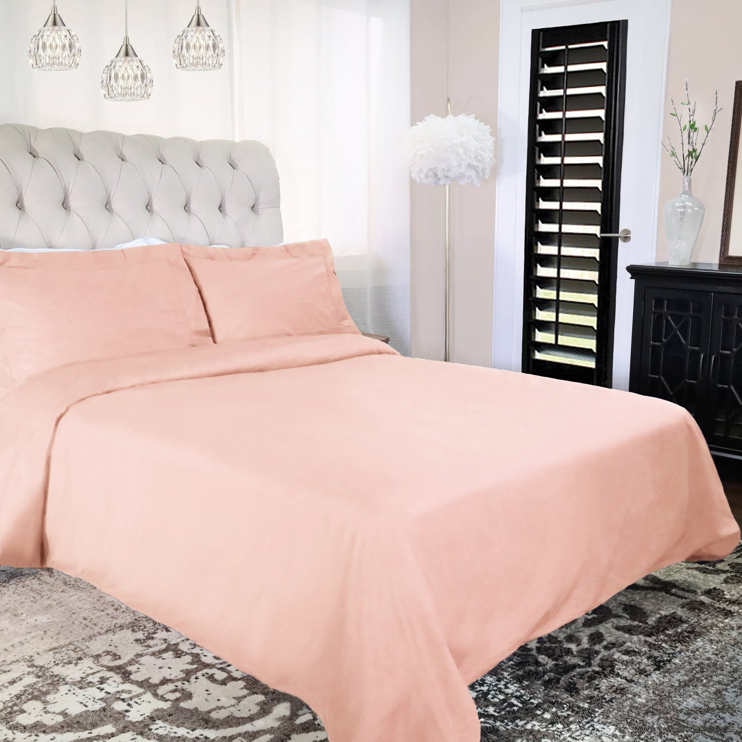 Housse de couette en percale de coton de qualité supérieure 300 fils