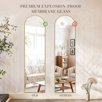 Miroir mural pleine longueur avec verre incassable, sur pied pour chambre ou dressing