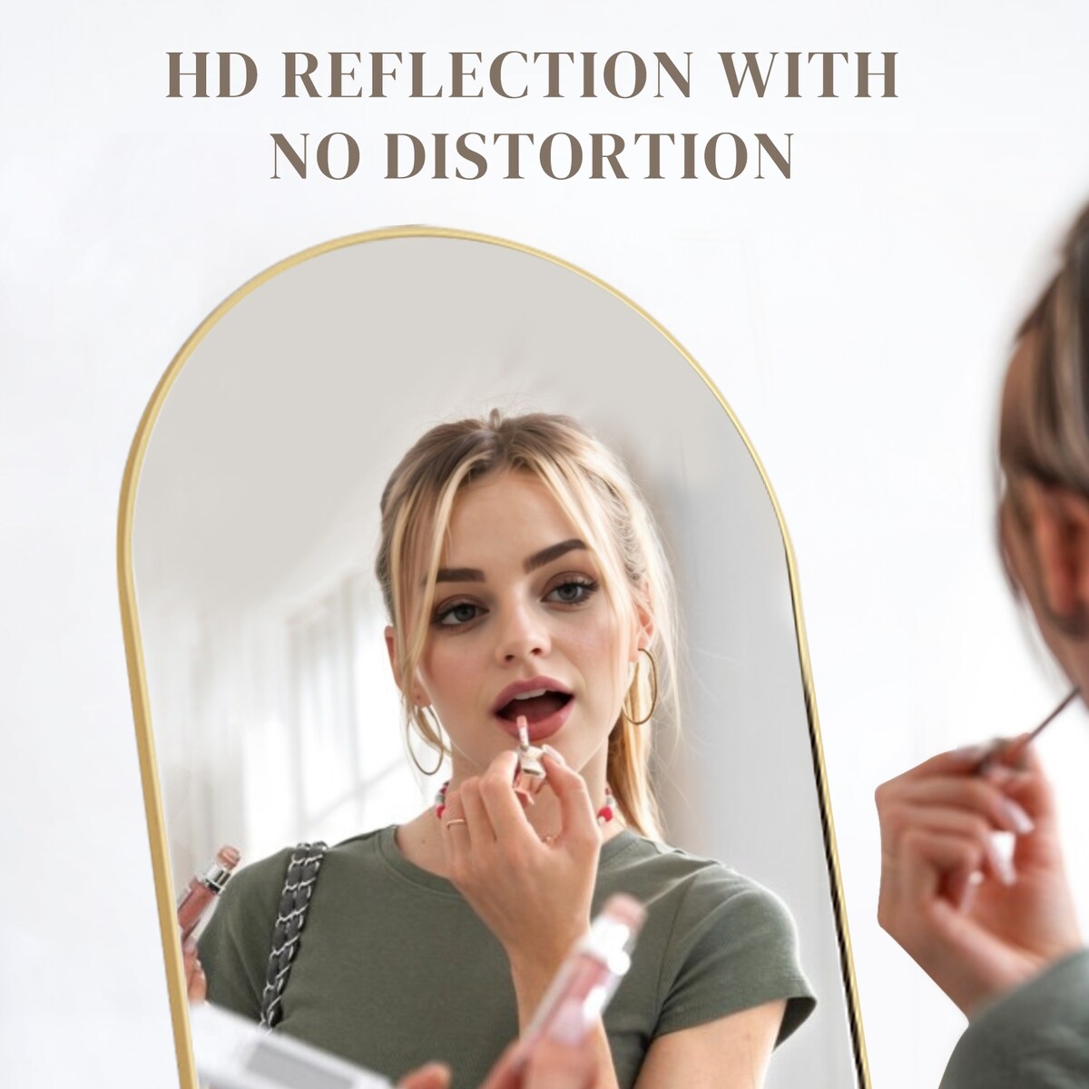 Miroir mural pleine longueur avec verre incassable, sur pied pour chambre ou dressing