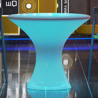 Table basse LED Mixoy à couleurs changeantes, table à vin lumineuse rechargeable sans fil, mobilier d'ambiance pour terrasse, piscine et jardin.