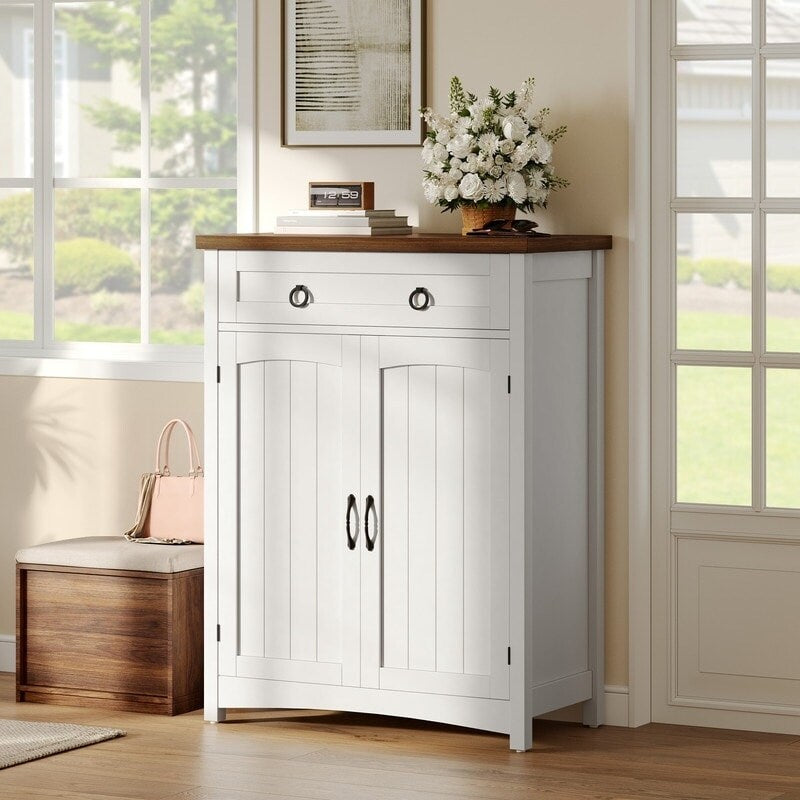 Meuble à chaussures Moasis à 5 niveaux et 20 paires avec double porte pour entrée