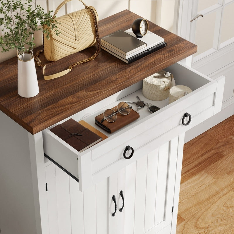 Meuble à chaussures Moasis à 5 niveaux et 20 paires avec double porte pour entrée