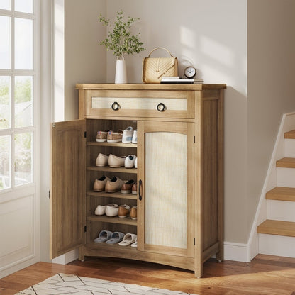 Meuble à chaussures Moasis à 5 niveaux et 20 paires avec double porte pour entrée