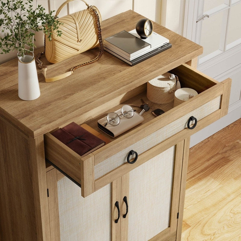 Meuble à chaussures Moasis à 5 niveaux et 20 paires avec double porte pour entrée