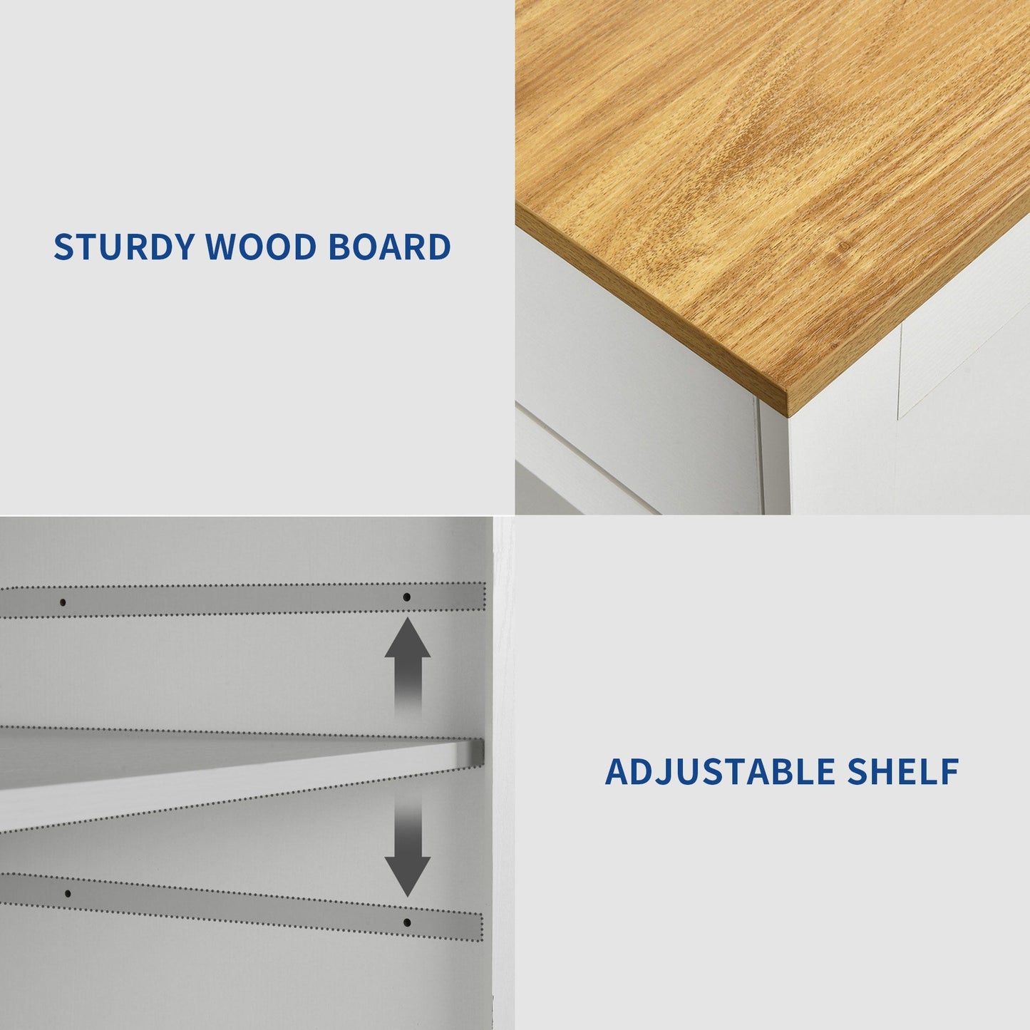 Moasis 53 pouces, meuble de rangement pour îlot de cuisine mobile et portable