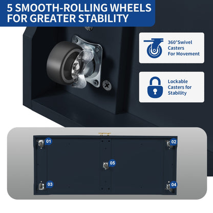 Moasis 53 pouces, meuble de rangement pour îlot de cuisine mobile et portable